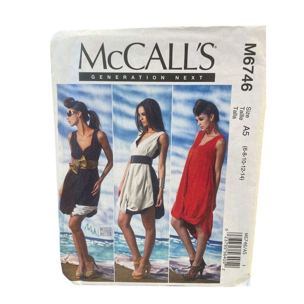 McCALL'S M6746 Misses' Dress Pattern Size A5 6-14 Modern Style UNCUT